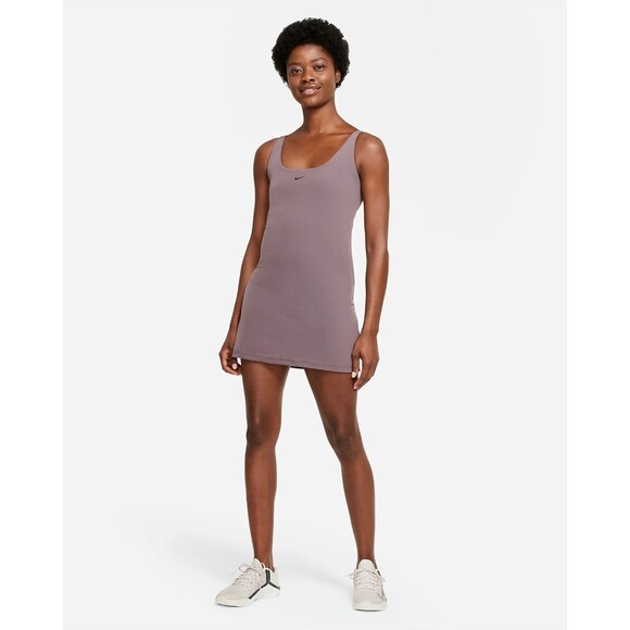 Nike Bliss Luxe Women Large Training tennis Dress Built-In Shorts purple DA0155 - Picture 10 of 14